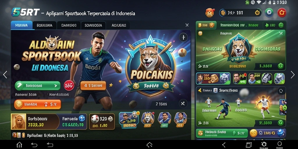 Tampilan gameplay seru di aplikasi Sportsbook 55RT.