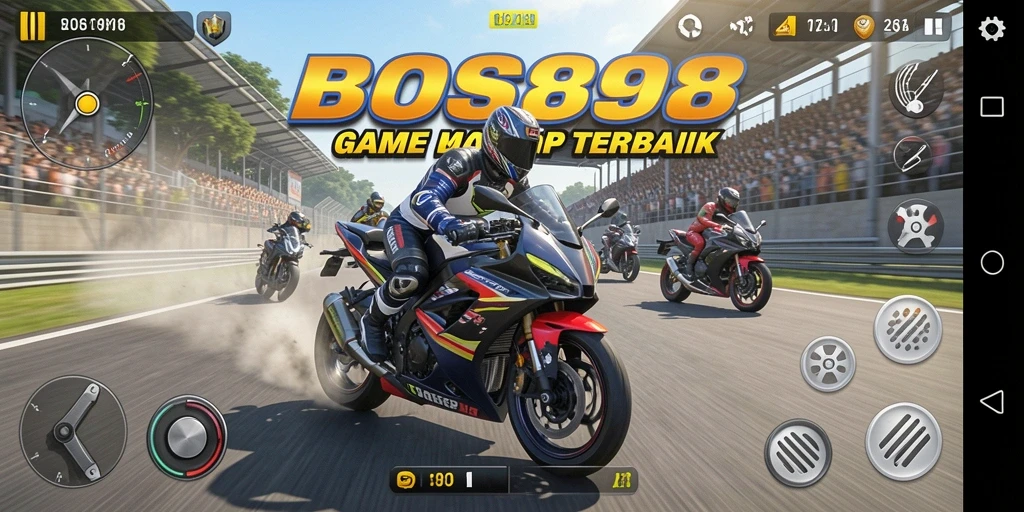 Tampilan gameplay menarik dari game balap motor BOS898.