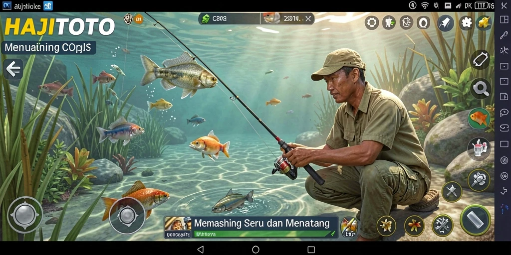 Gameplay menarik HAJITOTO saat menangkap ikan di lautan.