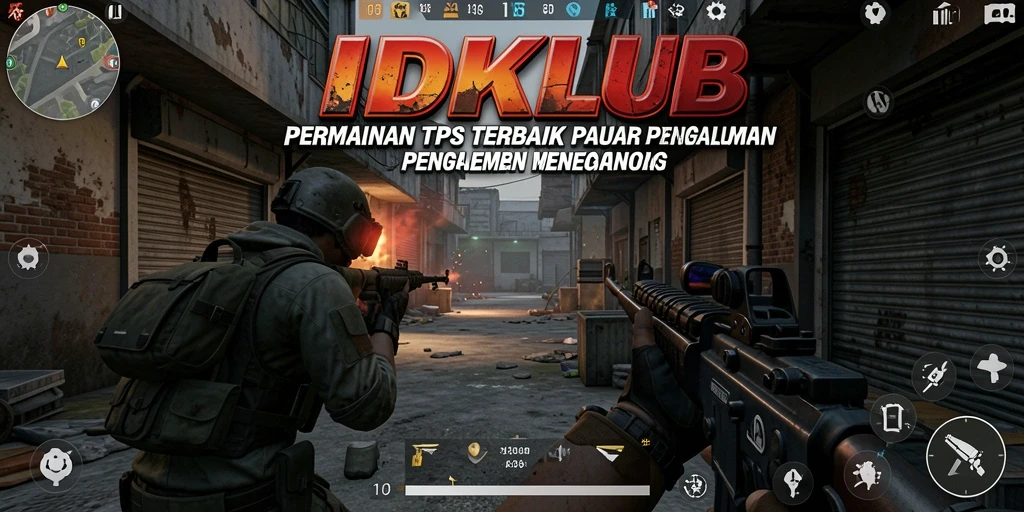 Screenshot gameplay IDKLUB menunjukkan aksi mendebarkan dalam pertempuran TPS.