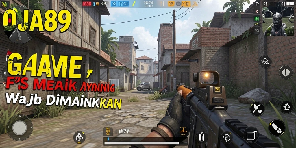 Screenshot gameplay OJA89 menampilkan aksi mendebarkan dalam genre FPS.