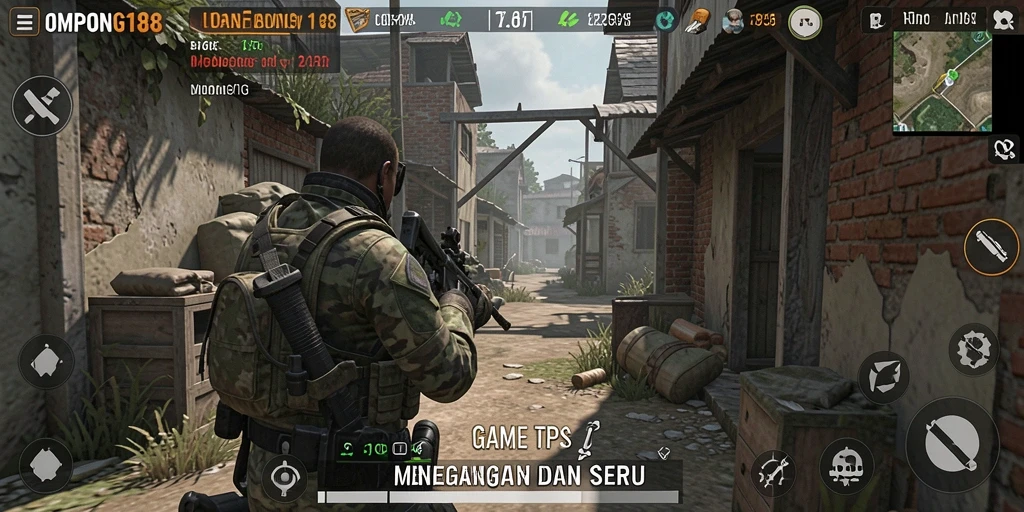 Tangkapan layar utama OMPONG188 menunjukkan aksi gameplay mendebarkan di TPS.
