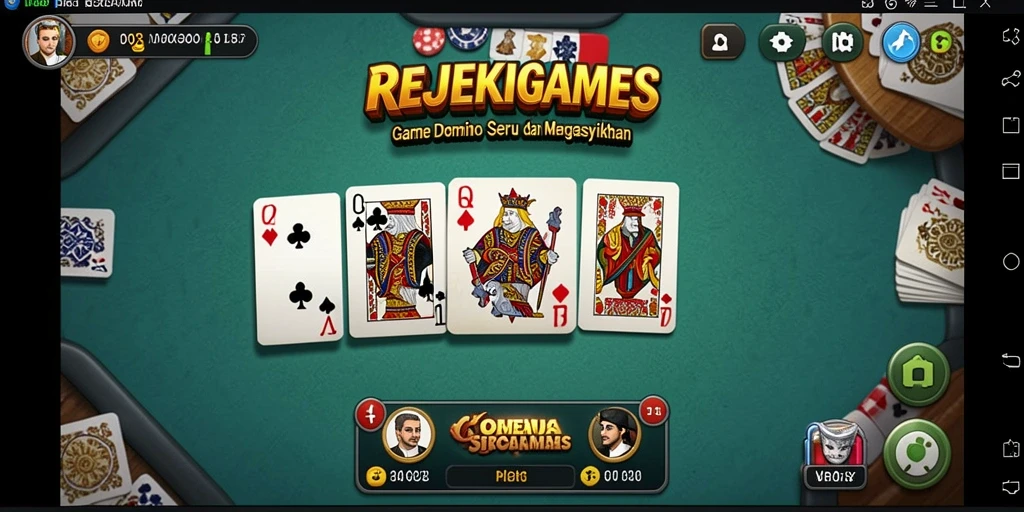 Tampilan gameplay menarik di REJEKIGAMES, penuh aksi domino.