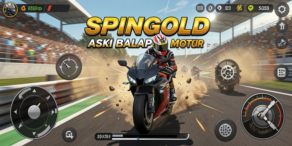 Tangkapan layar menunjukkan kecepatan tinggi saat balapan motor.