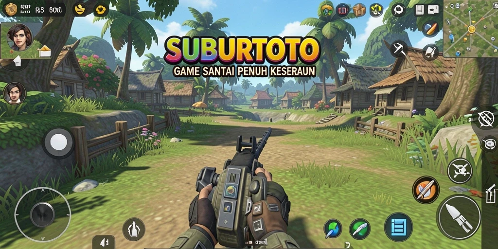 Tampilan gameplay SUBURTOTO yang ceria dan penuh warna.