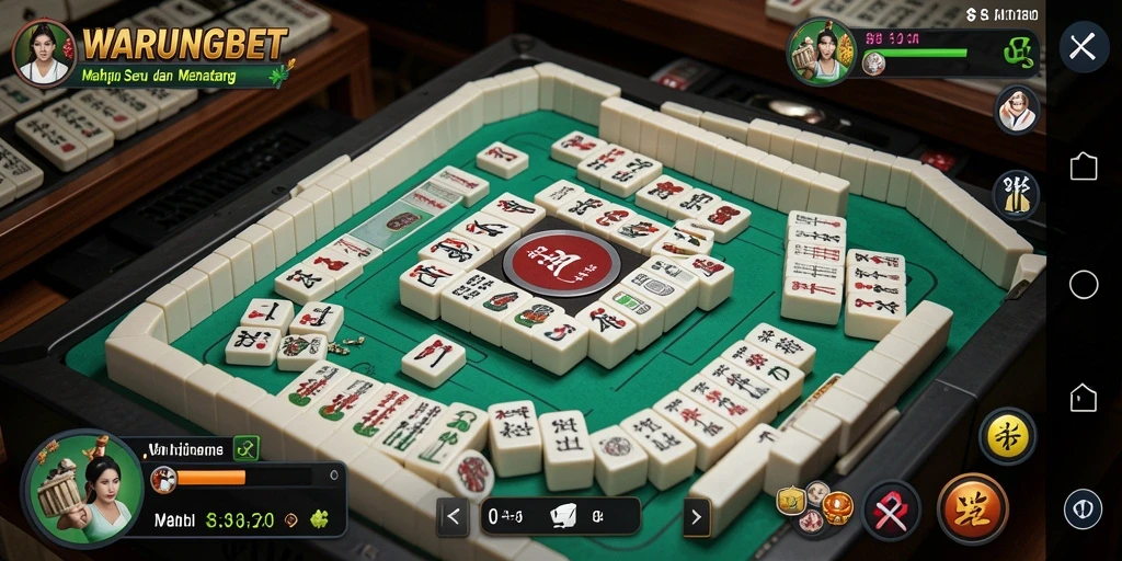 Tampilan gameplay seru di WARUNGBET saat bermain Mahjong.