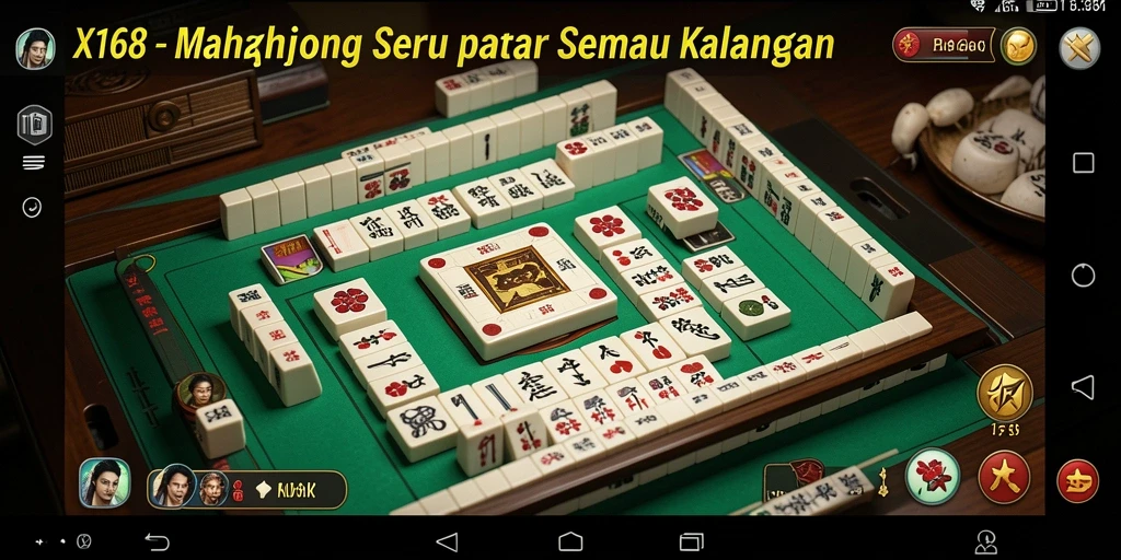 Tangkapan layar X168 menampilkan gameplay Mahjong yang mendebarkan dan menarik.